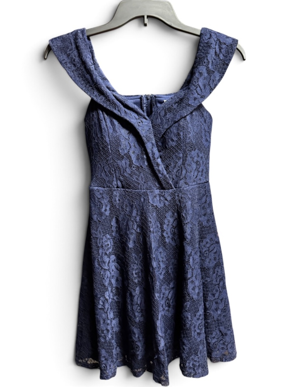 NWT Xtraordinary Navy Blue Lace Dress Size 1 Juniors Homecoming Prom Pockets